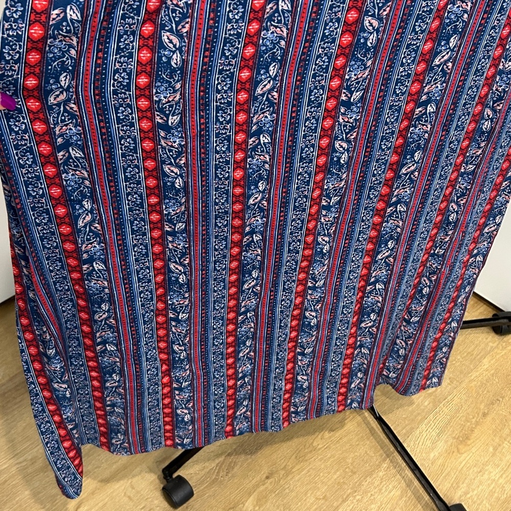 Band of Gypsies Bohemian Vibes Red and Blue Strapless Maxi Dress |Size Medium - Picture 5 of 12